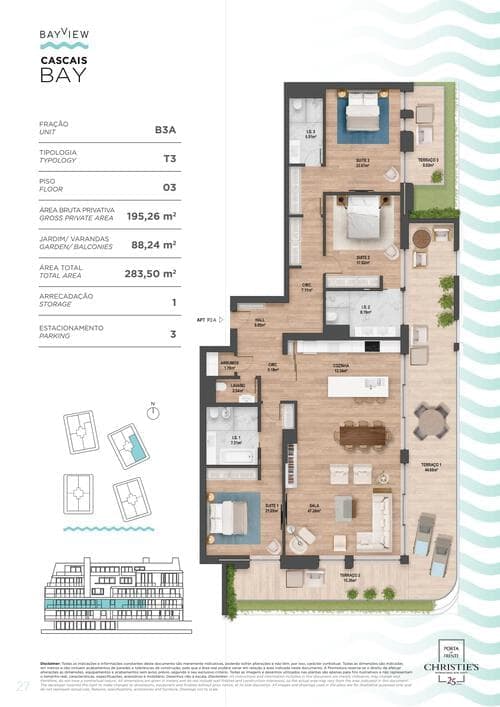 PF39300 - Apartamento T3 com piscina, Centro Cascais, Cascais - Imagem 2